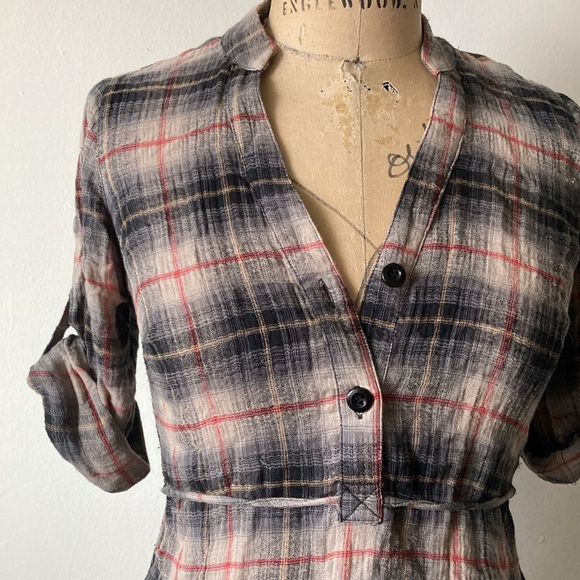 Anthropology Odille plaid tunic - Grey - sz 4  ( XS/S ) - Picture 3 of 6